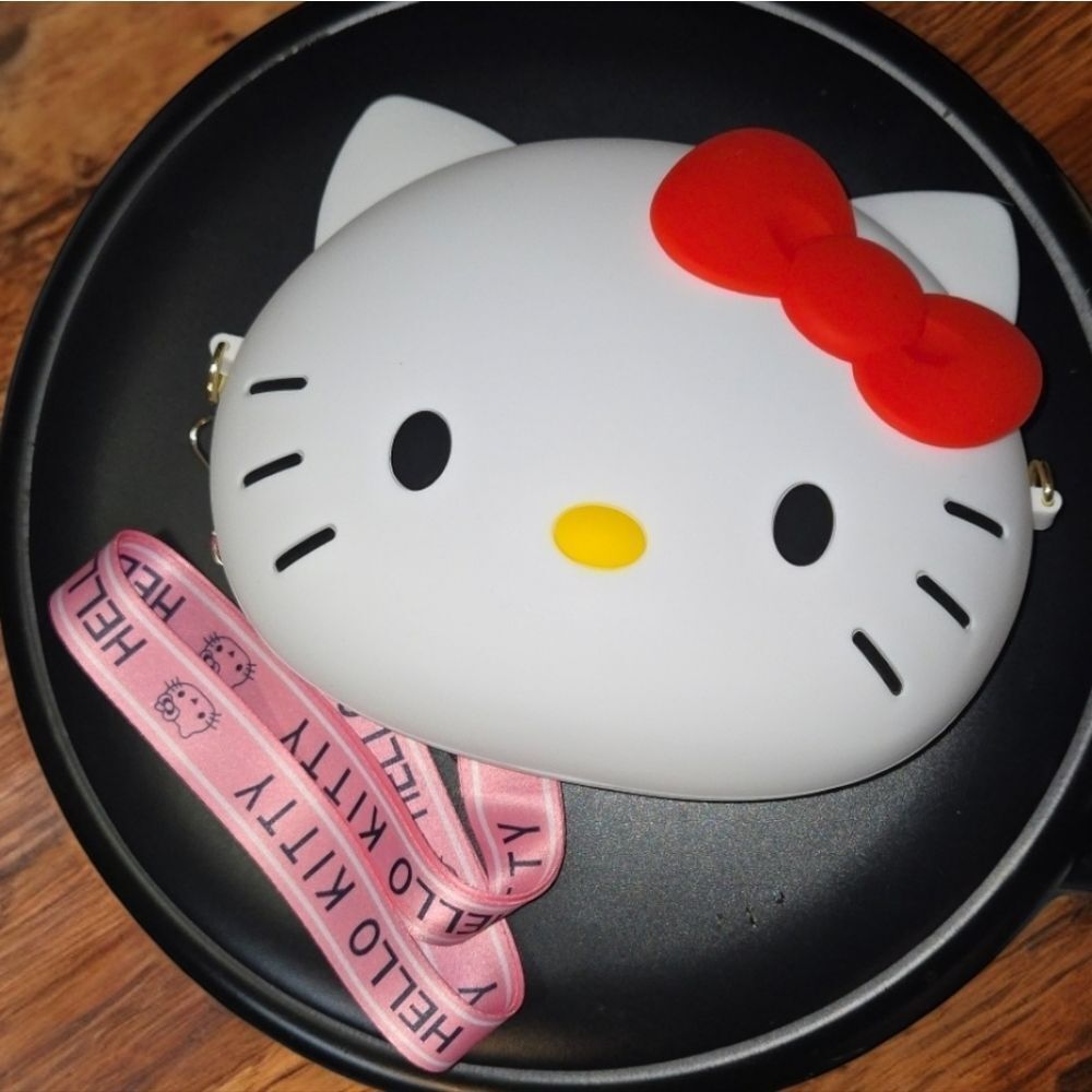 Hello Kitty White Silicone Crossbody Bag 8" Adjustable Strap Sanrio Y2K Kawaii